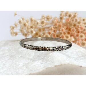 Monet Designed Pebble Designed Silver Toned Vintage Bangle Bracelet